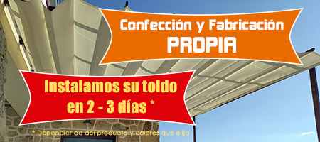Instalacion de toldos en el barrio Cañaveral de Vicalvaro, Madrid.