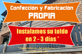 Instalacion de toldos en el barrio Los Ahijones de Madrid.