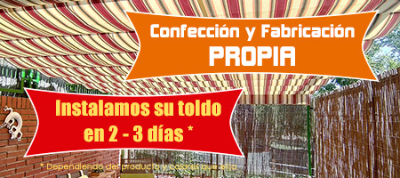 Instalacion de toldos en el Ensanche de Vallecas, Madrid.