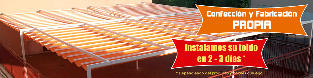 Instalacion de toldos en Valdebebas, Madrid.
